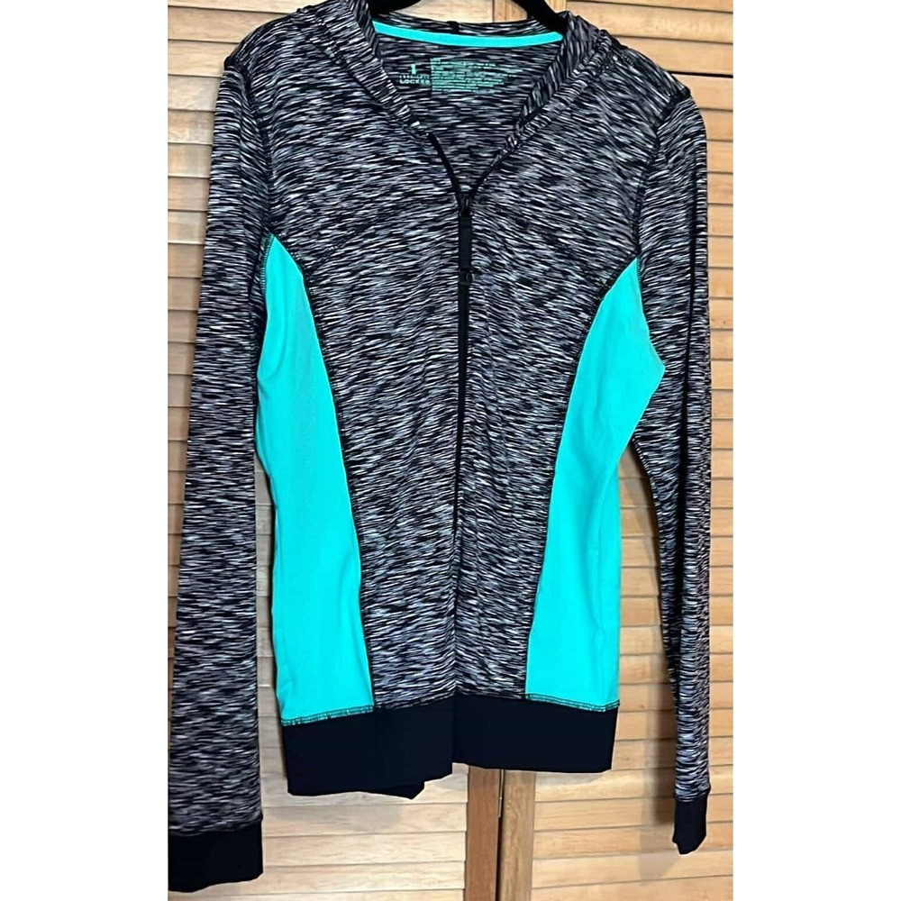 Anne Cole Locker ZipUp‎ Hoodie LG Fitness Athletic Athleisure Hipster
